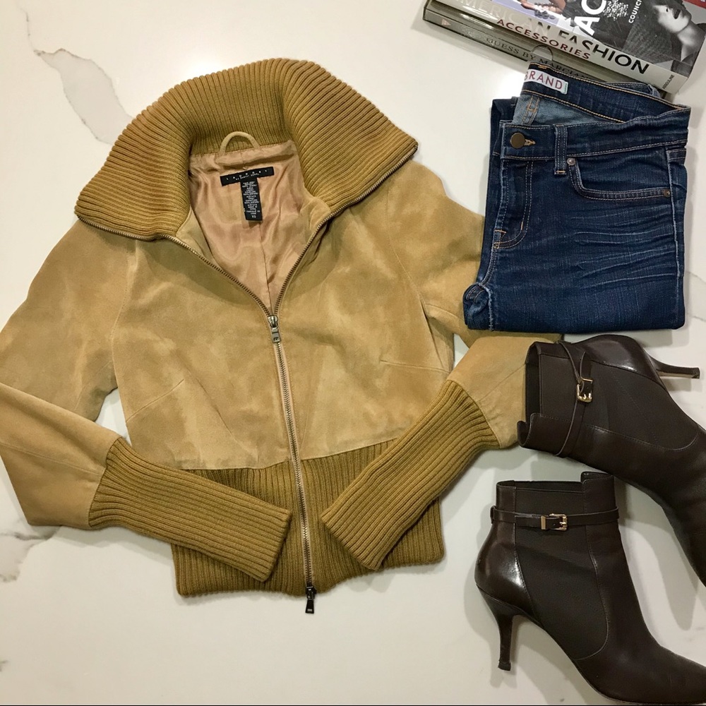 🤩HP🤩 Laundry by Shelly Segal Suede Camel Jacket
